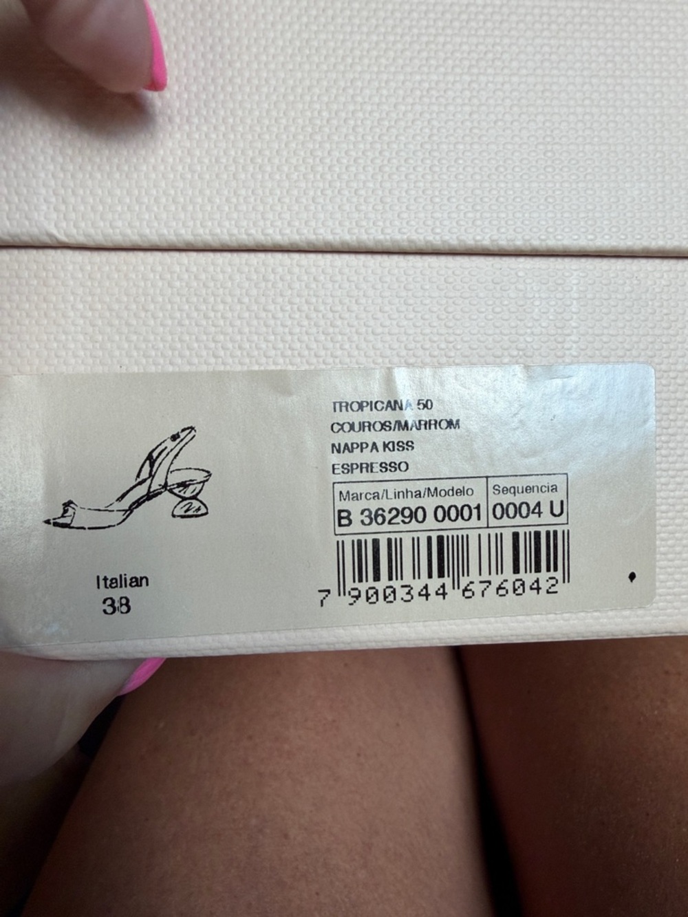 Alexandre Birman Tropicana 50 Espresso Size 38